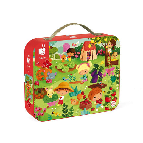 Janod Garden Jigsaw Puzzle - 36 Pieces in a Mini Suitcase