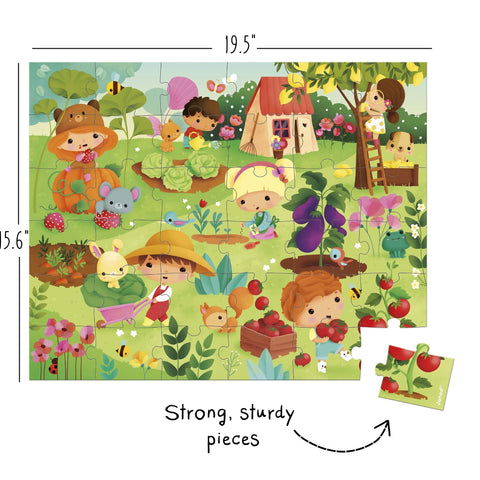 Janod Garden Jigsaw Puzzle - 36 Pieces in a Mini Suitcase