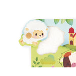 Janod Tactile Farm Puzzle - 5 Textured Wooden Animal Pieces