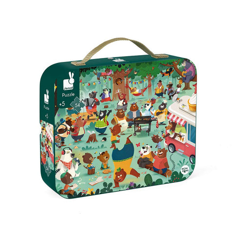Janod Bear Family Puzzle - 54 Pieces in a Travel Suitcase