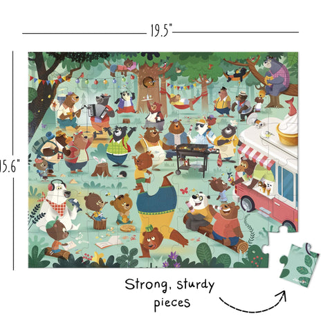 Janod Bear Family Puzzle - 54 Pieces in a Travel Suitcase