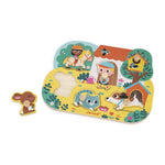 Janod Countryside Peg Puzzle - 6 Wooden Animals for Toddlers