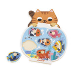Janod Aquarium Peg Puzzle - 6 Tropical Fish for Little Hands
