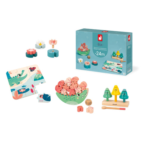 Janod Baby Play Box 24M - 4 Toys for Growing Skills Fast