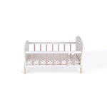Janod Candy Chic Doll Bed - Wooden Cradle with Pillow & Mattress