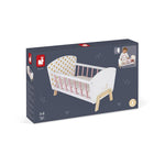 Janod Candy Chic Doll Bed - Wooden Cradle with Pillow & Mattress