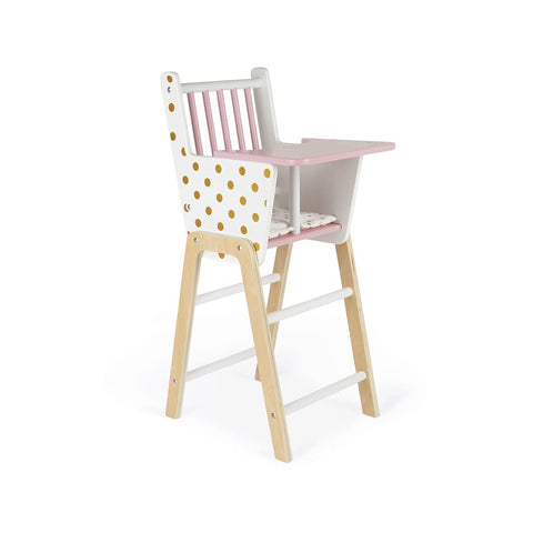 Janod Candy Chic Highchair - Wooden Doll Chair with Cushion