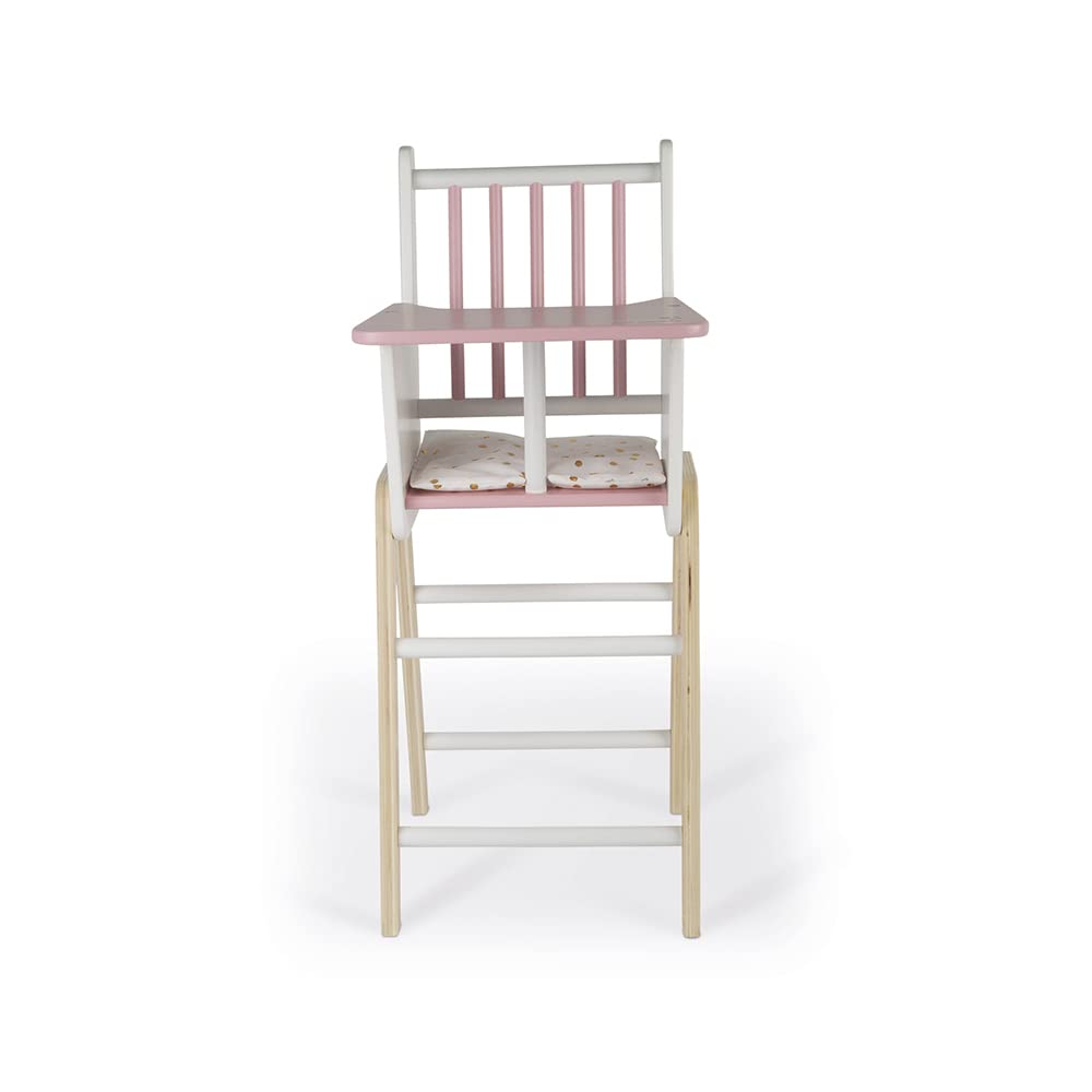Janod Candy Chic Highchair - Wooden Doll Chair with Cushion