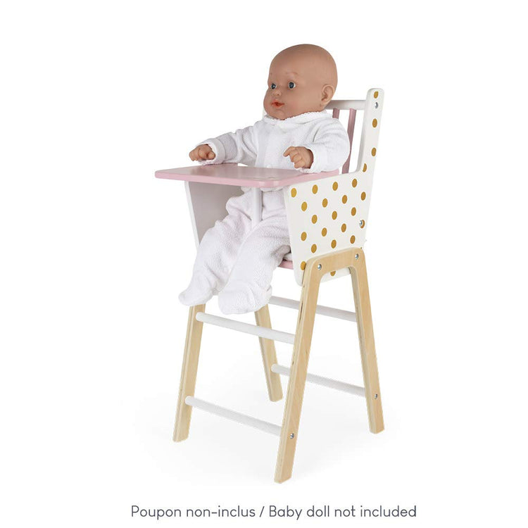 Janod Candy Chic Highchair - Wooden Doll Chair with Cushion
