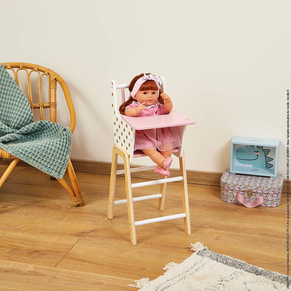 Janod Candy Chic Highchair - Wooden Doll Chair with Cushion