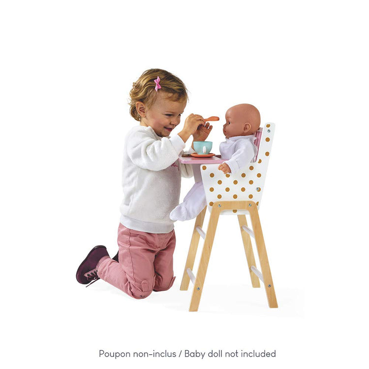 Janod Candy Chic Highchair - Wooden Doll Chair with Cushion