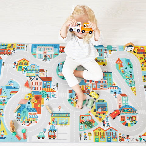 Janod City Car Rug - 120 x 78 cm Soft Non-Slip Adventure