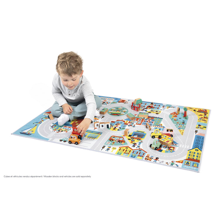 Janod City Car Rug - 120 x 78 cm Soft Non-Slip Adventure