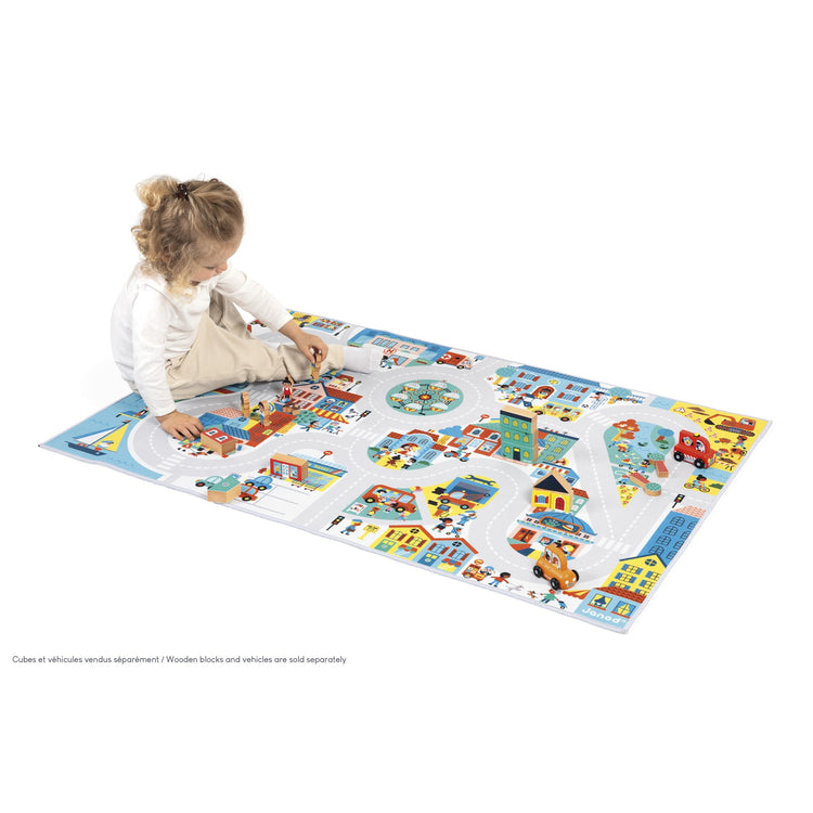 Janod City Car Rug - 120 x 78 cm Soft Non-Slip Adventure