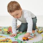 Janod Countryside Car Rug - Soft Non-Slip Play Mat 120cm