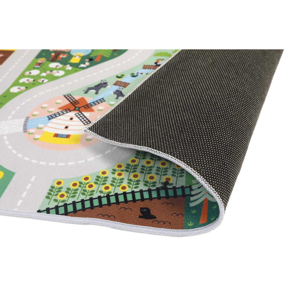 Janod Countryside Car Rug - Soft Non-Slip Play Mat 120cm
