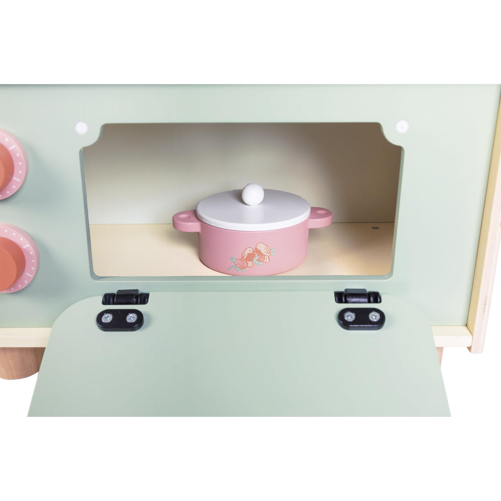 Janod Wooden Kitchenette - 10 Accessories and Sound Knobs
