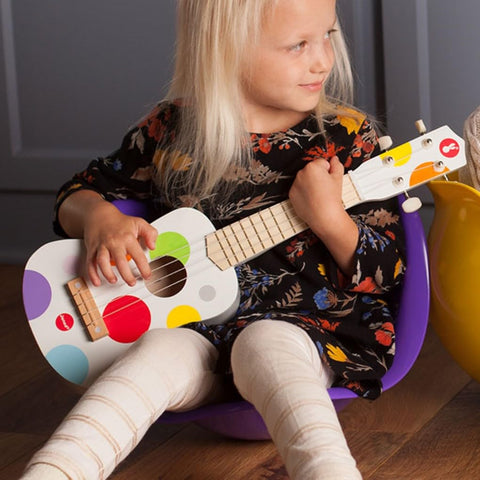 Janod Confetti Ukulele - Wooden Musical Toy for Kids 3+