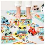 Janod Cross Roads Green Hatchback - Wooden City Car Fun