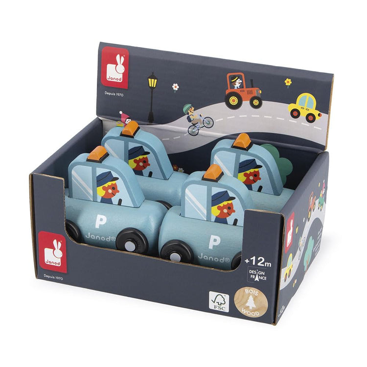 Janod Cross Roads Police Car - Wooden City Hero Cruiser
