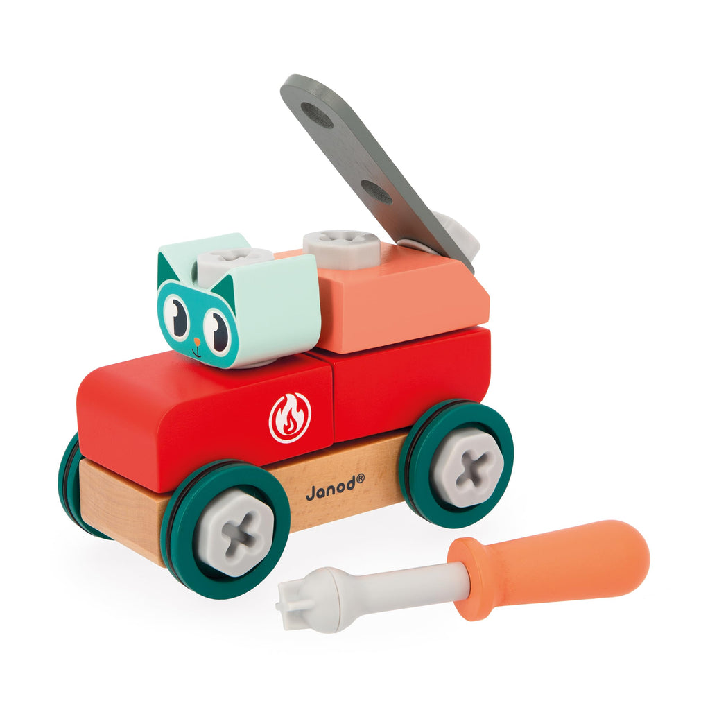 Janod Brico'Kids Cat Car - Buildable Wooden DIY Vehicle