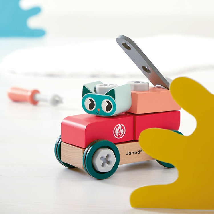 Janod Brico'Kids Cat Car - Buildable Wooden DIY Vehicle