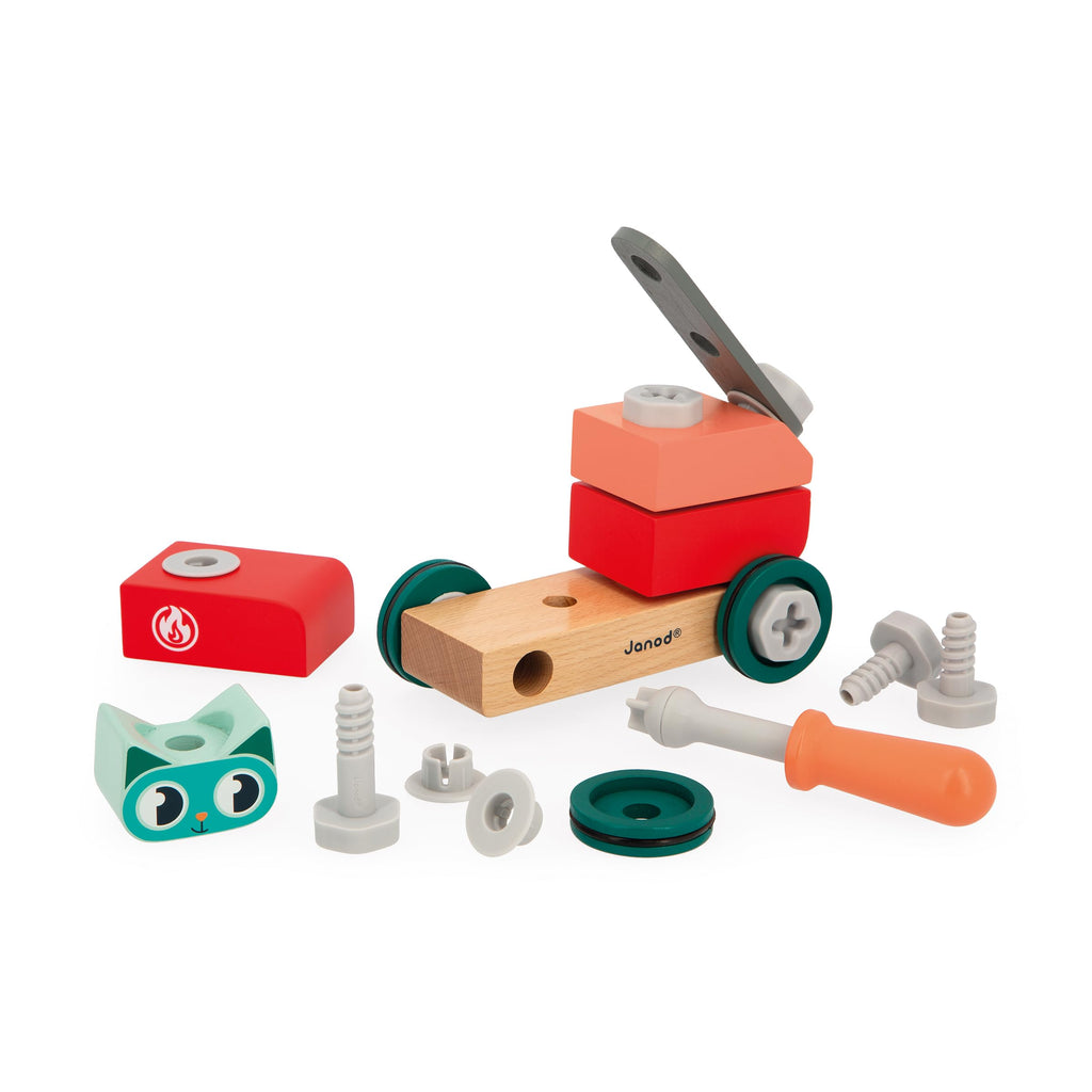 Janod Brico'Kids Cat Car - Buildable Wooden DIY Vehicle