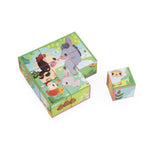 Janod Farm Puzzle Cubes - 6 Travel-Friendly Toddler Puzzles