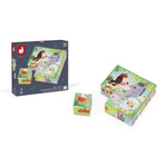Janod Farm Puzzle Cubes - 6 Travel-Friendly Toddler Puzzles