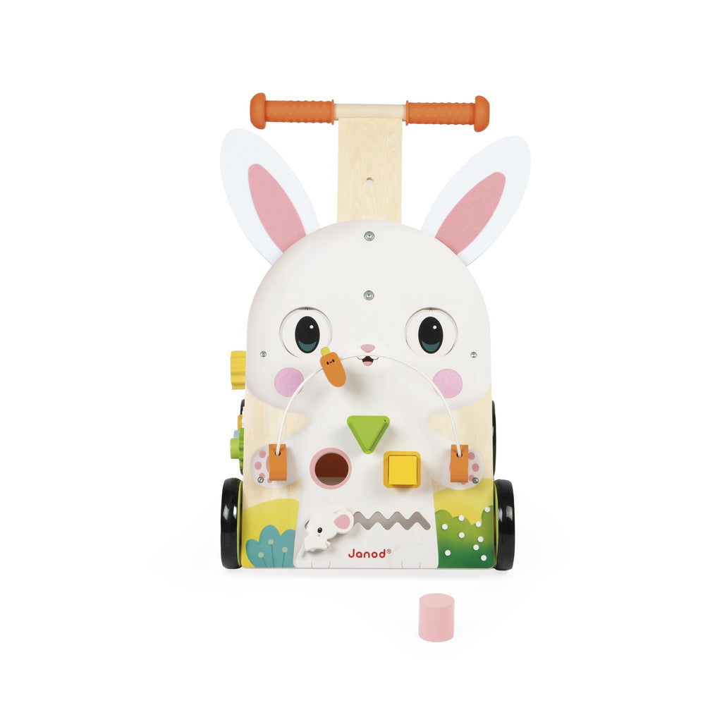 Janod Farm Activity Trolley - 9 Games, Silent Wheels, Brake