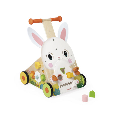 Janod Farm Activity Trolley - 9 Games, Silent Wheels, Brake