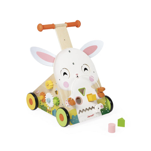 Janod Farm Activity Trolley - 9 Games, Silent Wheels, Brake