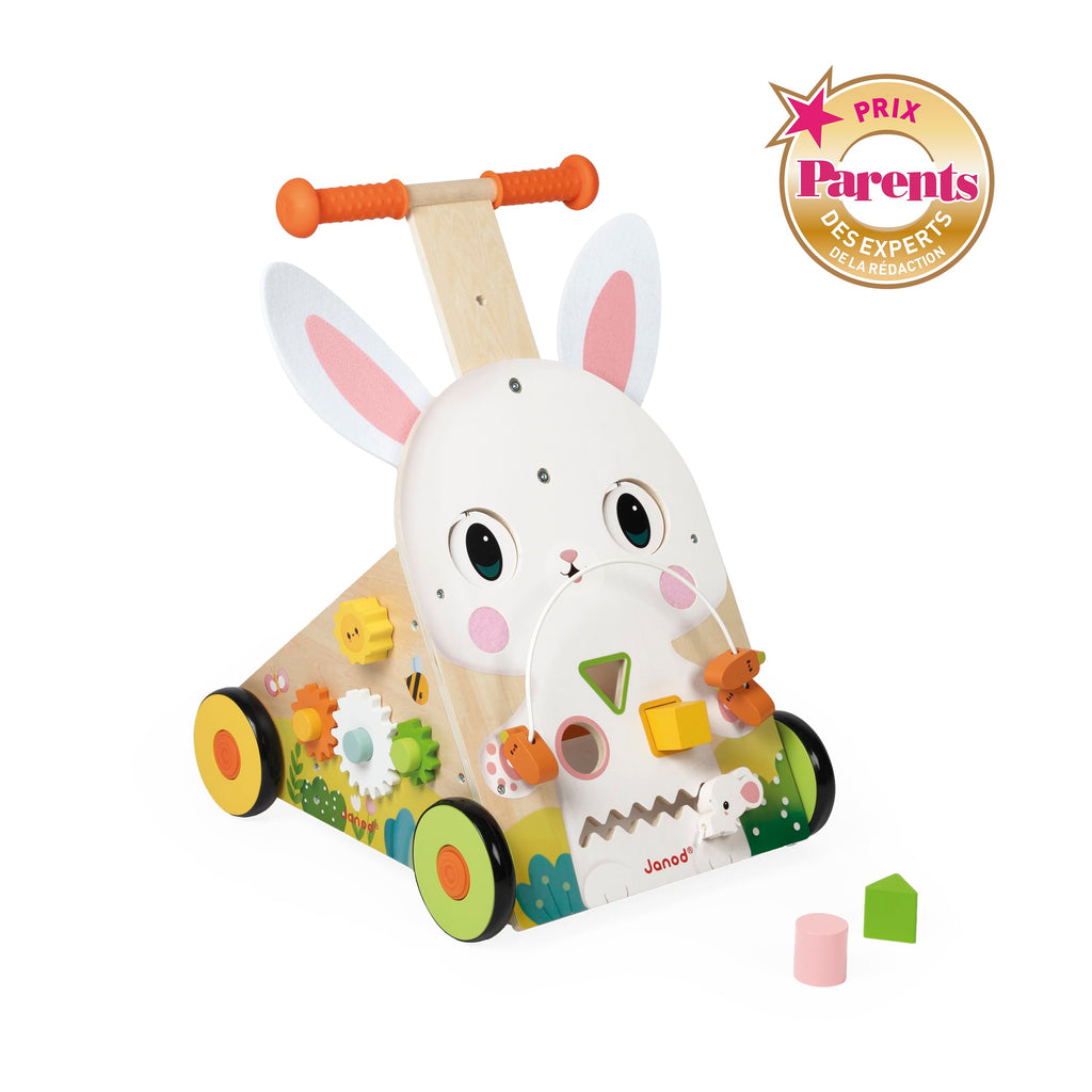 Janod Farm Activity Trolley - 9 Games, Silent Wheels, Brake