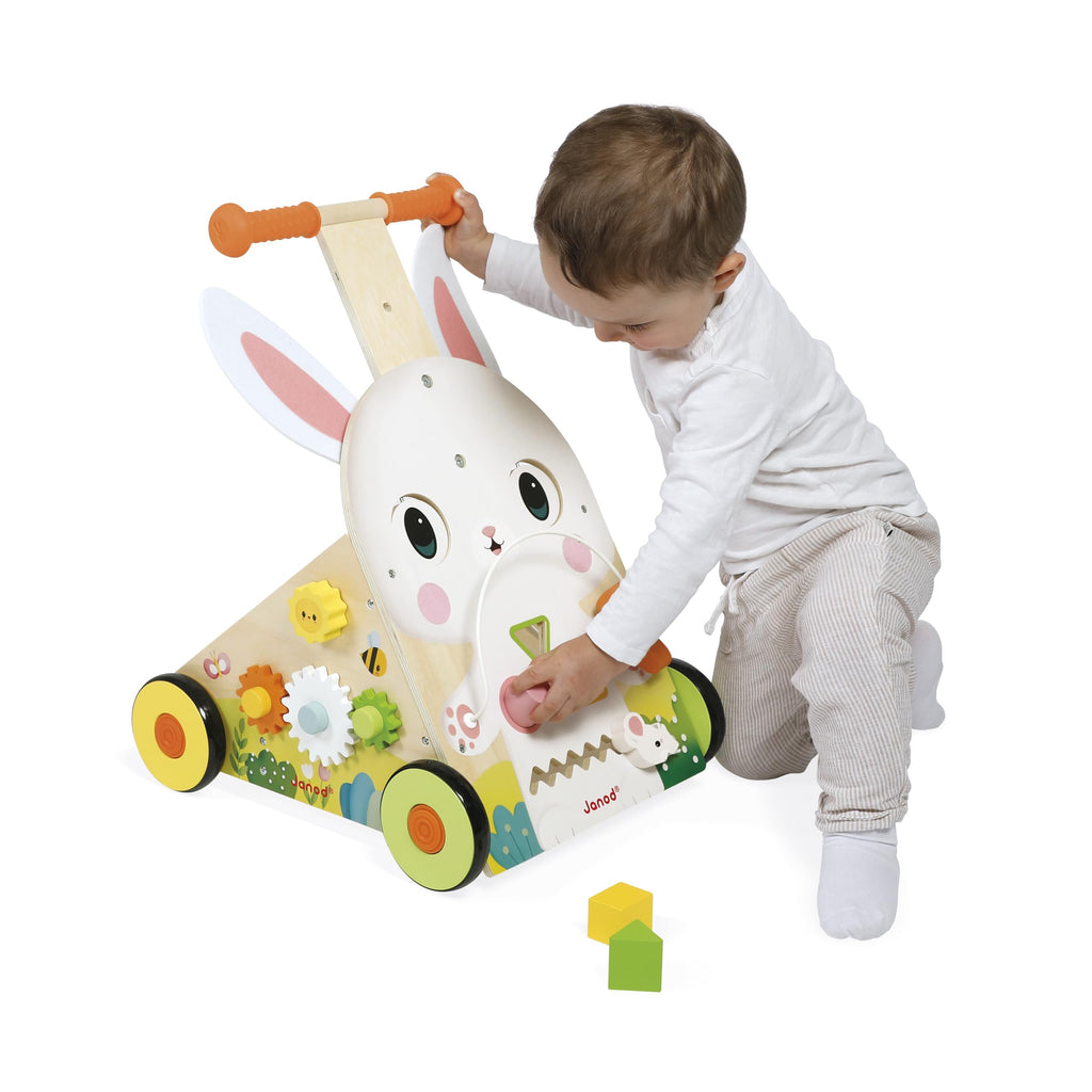 Janod Farm Activity Trolley - 9 Games, Silent Wheels, Brake