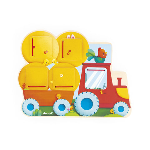 Janod Farm Puzzle - 5 Lift-the-Flap Wooden Animal Surprises