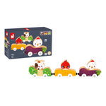 Janod Farm Car Train - Magnetic Interchangeable Animal Cars