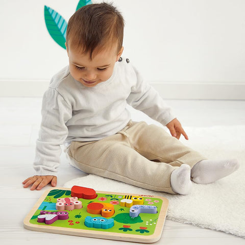 Janod Garden Chunky Puzzle - 7 Easy-Grip Wooden Pieces Toy