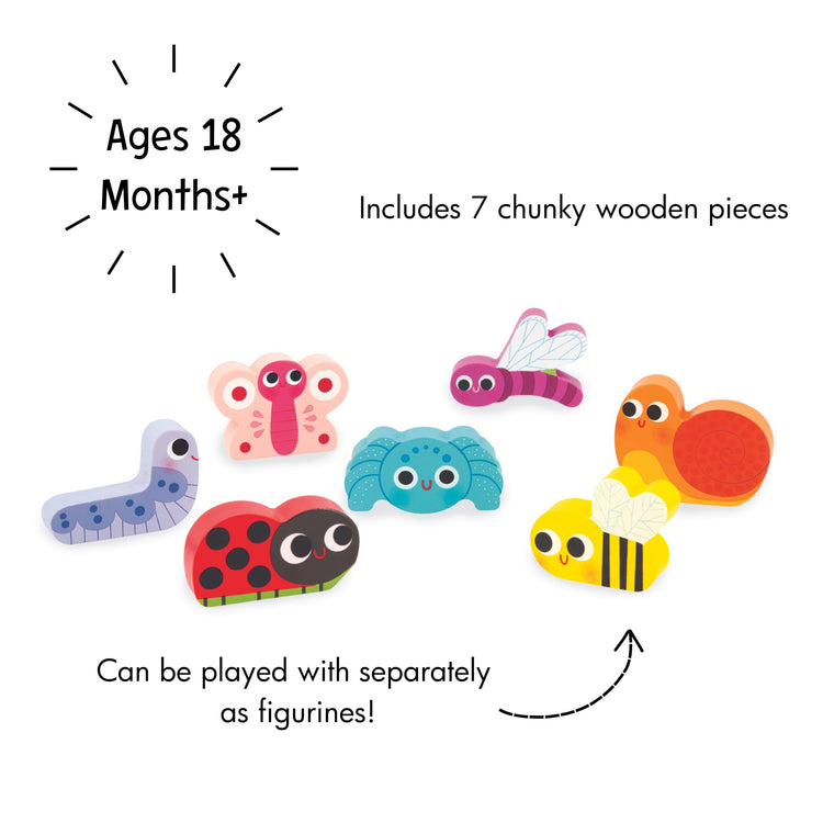 Janod Garden Chunky Puzzle - 7 Easy-Grip Wooden Pieces Toy