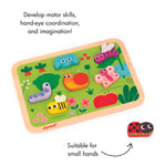 Janod Garden Chunky Puzzle - 7 Easy-Grip Wooden Pieces Toy
