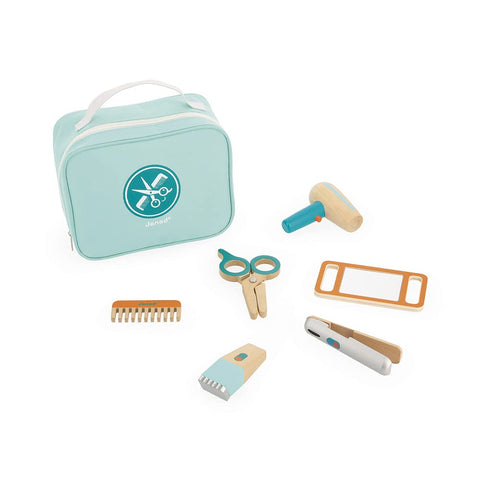 Janod Hairdresser's Case - Wooden Salon Set for Pretend Play