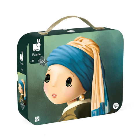 Janod Vermeer Puzzle - 100 Pieces in a Portable Suitcase