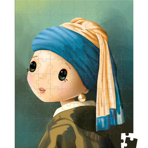 Janod Vermeer Puzzle - 100 Pieces in a Portable Suitcase