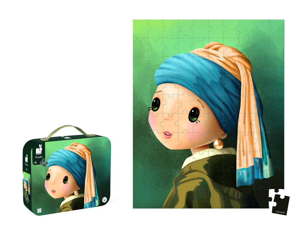 Janod Vermeer Puzzle - 100 Pieces in a Portable Suitcase