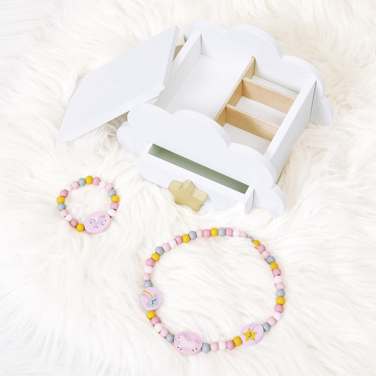 Janod Unicorn Jewelry Box - Secret Drawer, Bracelet & Necklace