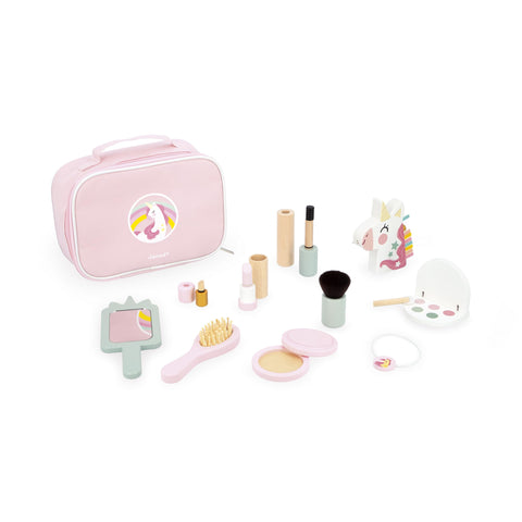 Janod Unicorn Beauty Case - 10-piece Makeup Set with Mirror