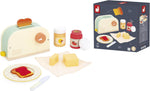 Janod Wooden Toaster - Jumping Toast Breakfast Set, 10 Pieces