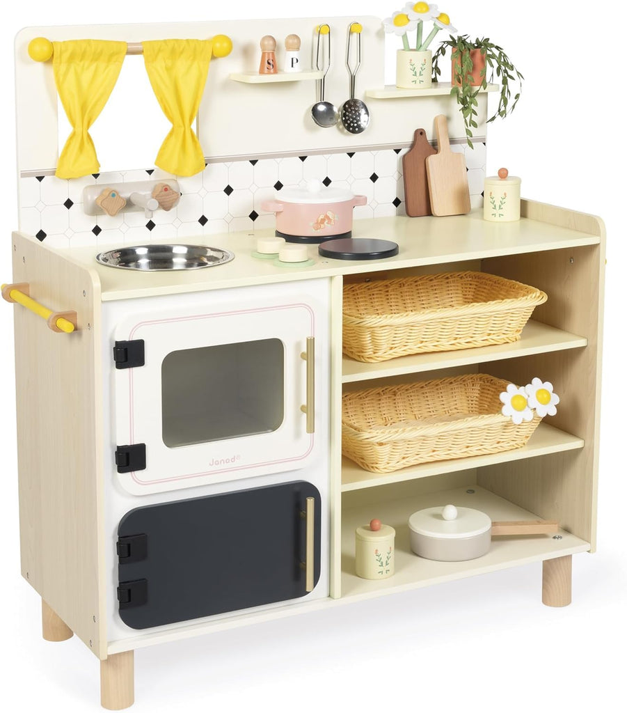 Janod Large Wooden Kitchen - 16 Accessories and 2 Ovens