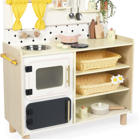 Janod Large Wooden Kitchen - 16 Accessories and 2 Ovens