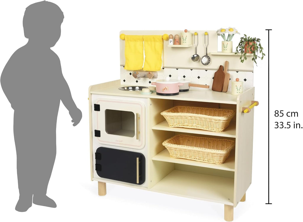 Janod Large Wooden Kitchen - 16 Accessories and 2 Ovens