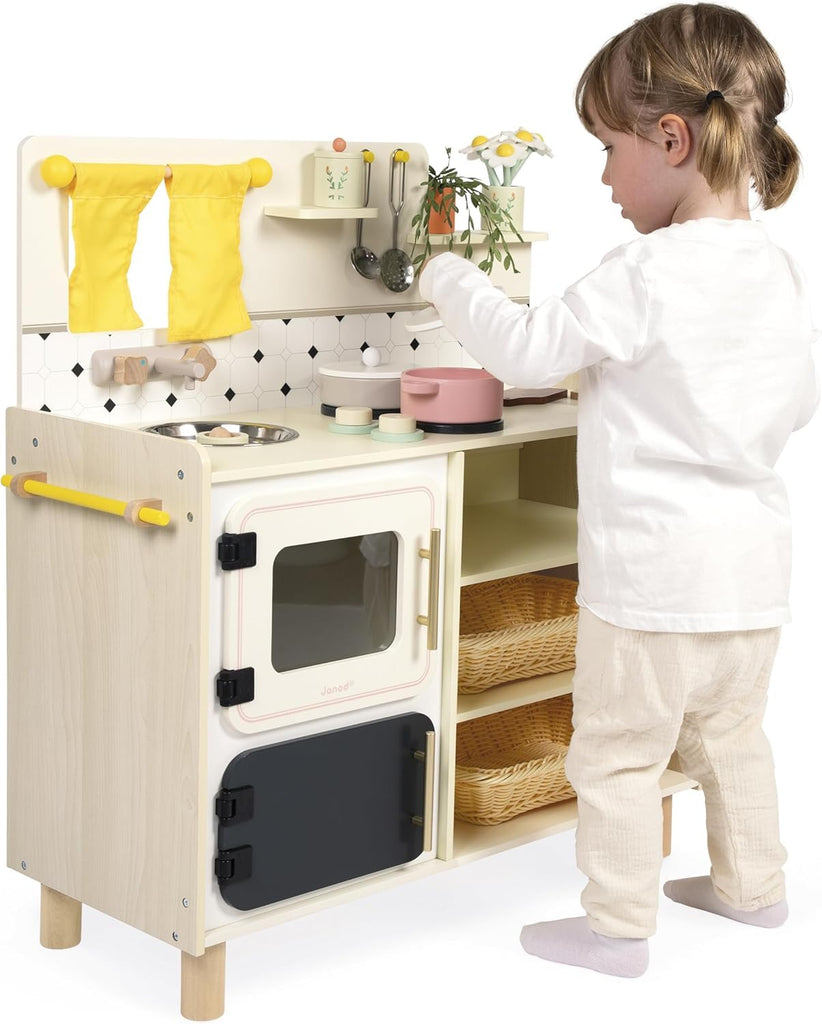 Janod Large Wooden Kitchen - 16 Accessories and 2 Ovens